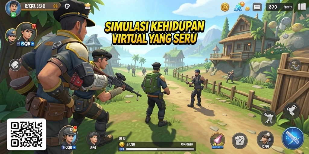 Tampilan gameplay 8QR dengan grafis yang memukau.