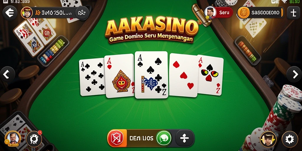 Screenshot gameplay AAKASINO menampilkan aksi seru permainan Domino.