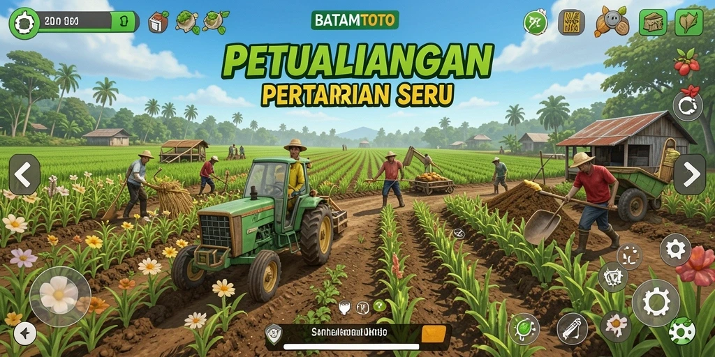 Screenshot utama BATAMTOTO menampilkan gameplay seru bertani.