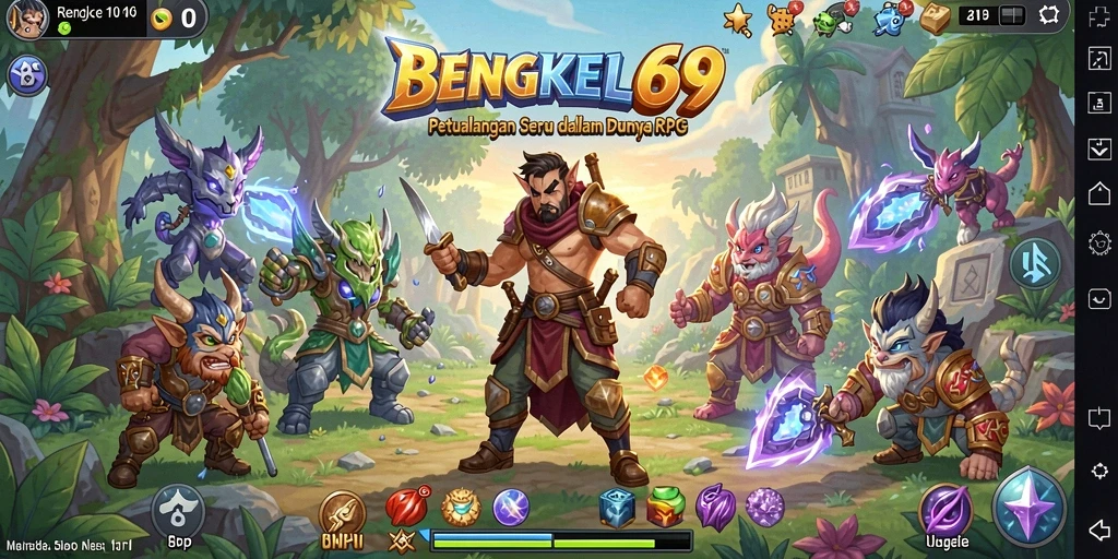 Screenshot gameplay BENGKEL69 menunjukkan aksi seru dalam pertempuran RPG.