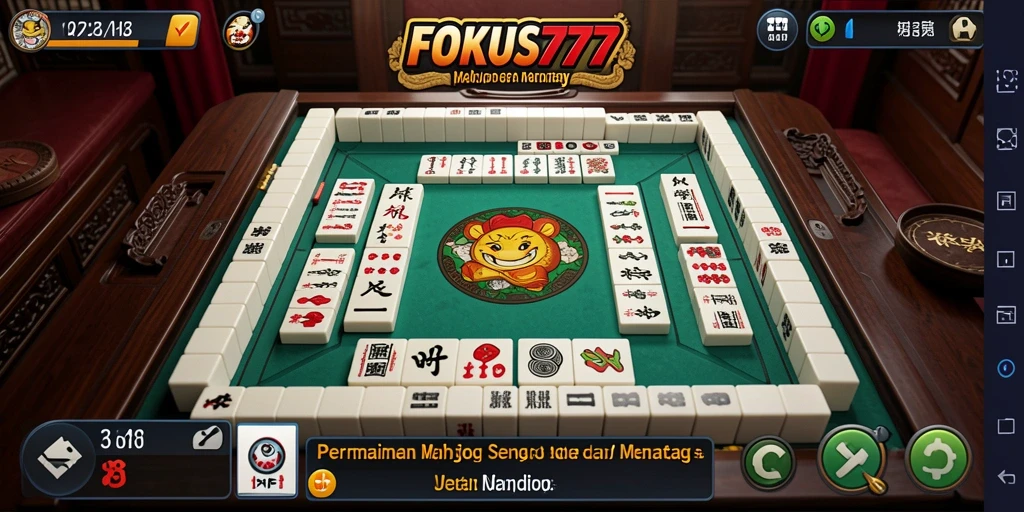 Tampilan gameplay seru dalam FOKUS777, menampilkan Mahjong yang menarik.