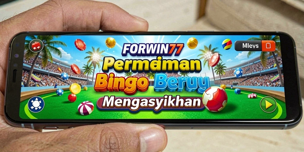 Tangkapan layar FORWIN77 menunjukkan keseruan permainan Bingo yang colorful.