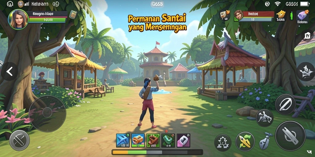 Tampilan gameplay G668 yang menyenangkan dan penuh warna.
