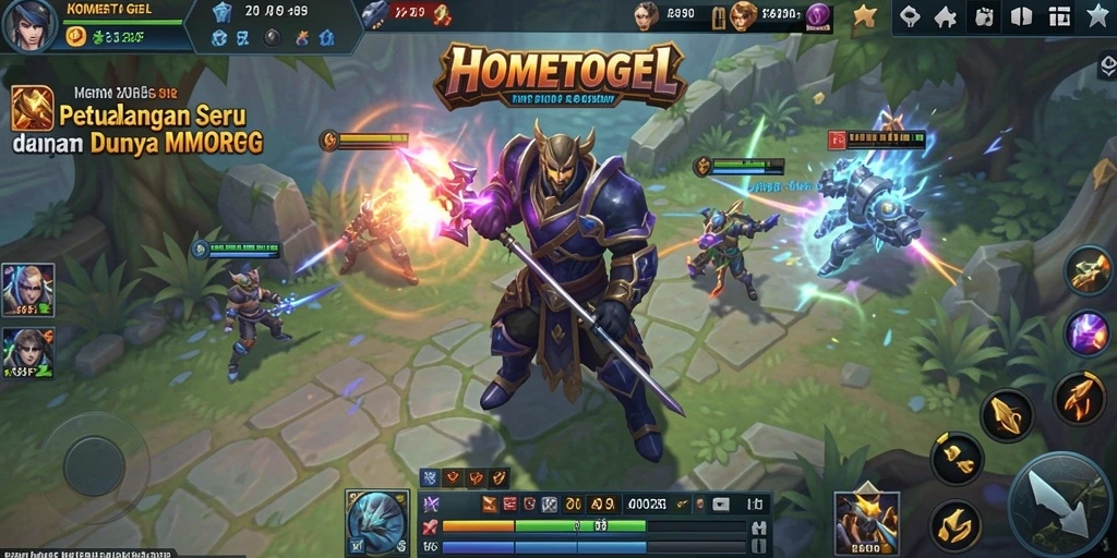 Gameplay seru HOMETOGEL dalam aksi petualangan MMORPG.