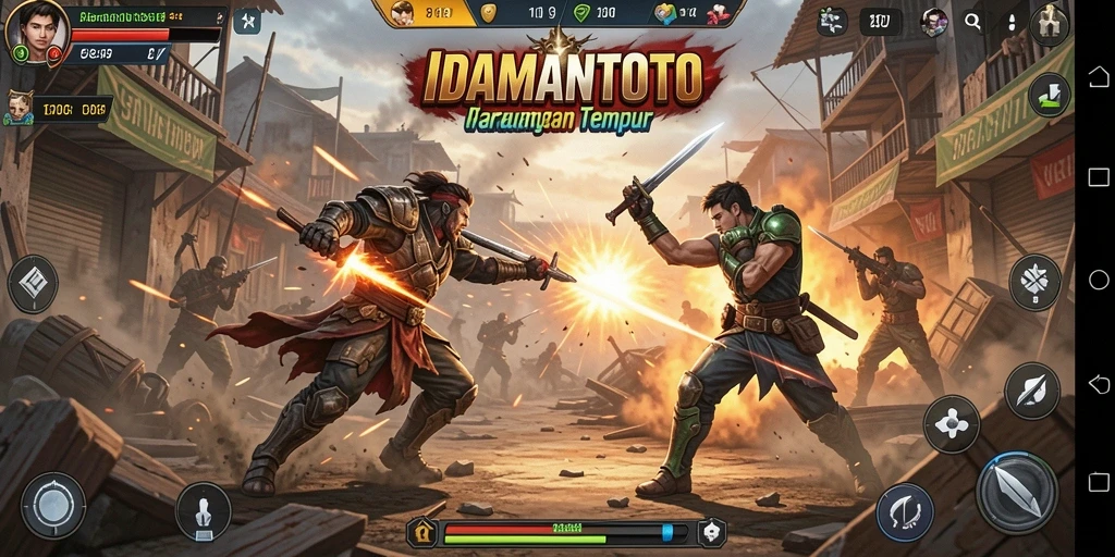 Tampilan aksi pertarungan di IDAMANTOTO yang menegangkan.