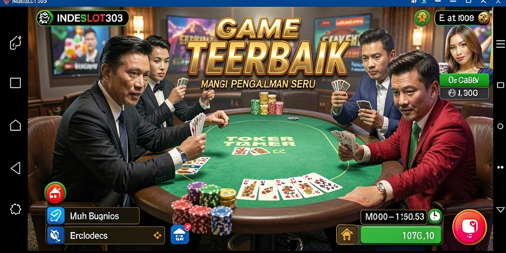 Tampilan gameplay seru dalam aplikasi Poker INDESLOT303.