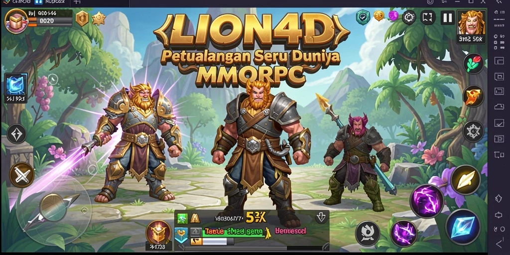 Tangkapan layar gameplay LION4D menampilkan aksi seru dalam dunia MMORPG.