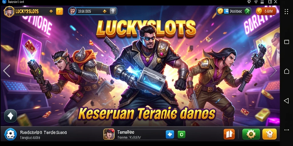 Tampilan gameplay seru LUCKYSLOTS dengan tantangan mendebarkan.