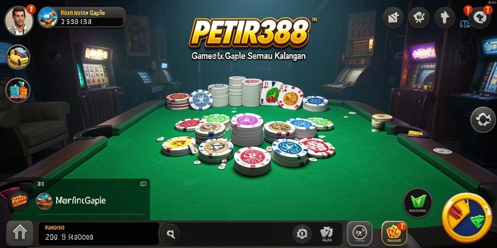Screenshot menarik dari gameplay seru Gaple di PETIR388.