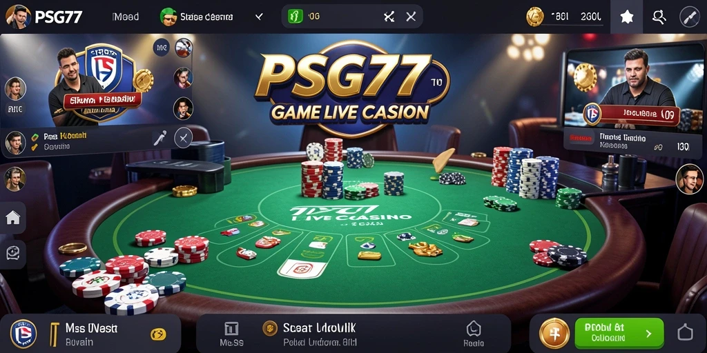 Tampilan gameplay Live Casino PSG77 yang mendebarkan dan interaktif.
