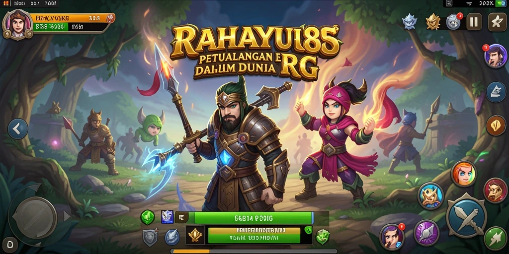 Screenshot gameplay RAHAYU88 menampilkan aksi pertempuran RPG yang seru.