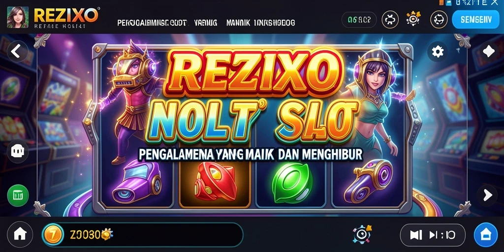 Tampilan gameplay slot REZIXO yang penuh warna dan dinamis.