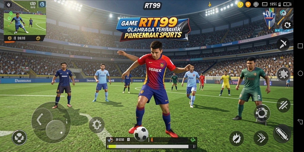 Screenshot RT99 menampilkan aksi seru dalam gameplay olahraga.
