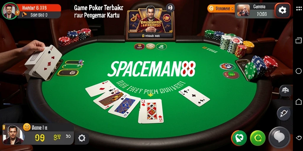 Screenshot gameplay SPACEMAN88 yang menampilkan suasana Poker yang seru.