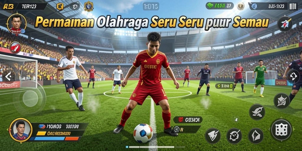 Tampilan gameplay TGER123 yang menampilkan aksi olahraga yang mendebarkan.