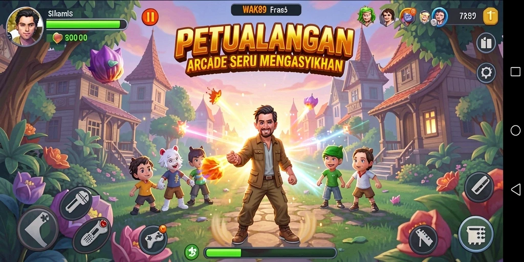 Screenshot gameplay WAK89 menampilkan aksi seru petualangan Arcade.