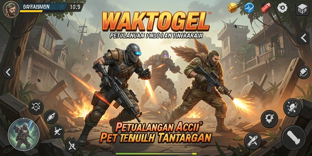 Screenshot gameplay WAKTOGEL menampilkan aksi intens dan grafis memukau.